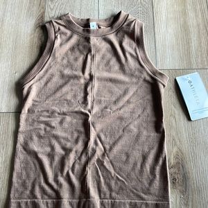 athleta brown turtle neck tank top- size: xxs